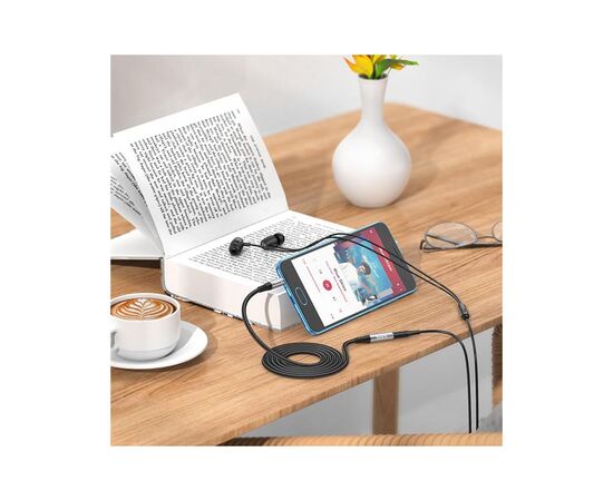 Кабель мультимедийный 3.5mm M to 3.5mm F 2.0m Gray HOCO (6931474762160), изображение 7 Кабель мультимедийный 3.5mm M to 3.5mm F 2.0m Gray HOCO (6931474762160), изображение 7