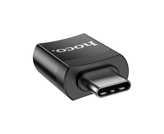 Переходник UA17 USB-C M to USB F USB3.0 Black HOCO (6931474762016), изображение 2 Переходник UA17 USB-C M to USB F USB3.0 Black HOCO (6931474762016), изображение 2