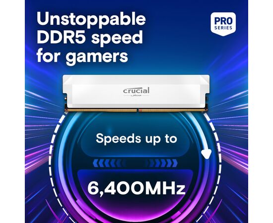 Модуль памяти для компьютера DDR5 32GB (2x16GB) 6400 MHz Pro Overclocking White Micron (CP2K16G64C38U5W), изображение 3 Модуль памяти для компьютера DDR5 32GB (2x16GB) 6400 MHz Pro Overclocking White Micron (CP2K16G64C38U5W), изображение 3