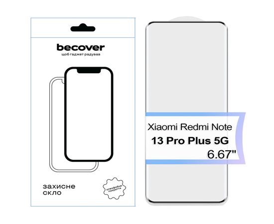 Стекло защитное BeCover EDGE Xiaomi Redmi Note 13 Pro Plus 5G Black (713579)