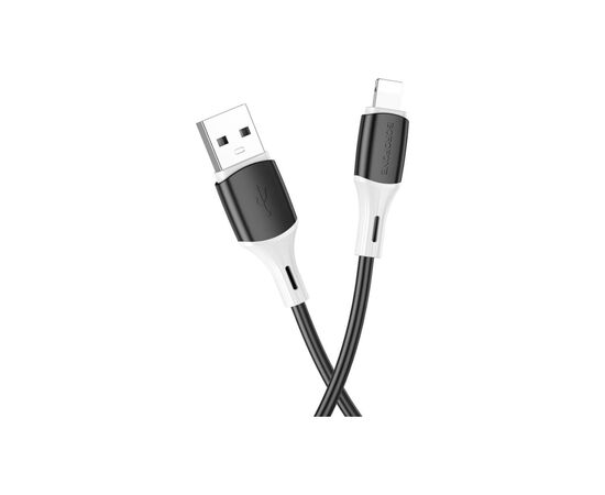 Дата кабель USB 2.0 AM to Lightning 1.0m 2.4A silicone BX79 black BOROFONE (6974443384741), изображение 2 Дата кабель USB 2.0 AM to Lightning 1.0m 2.4A silicone BX79 black BOROFONE (6974443384741), изображение 2