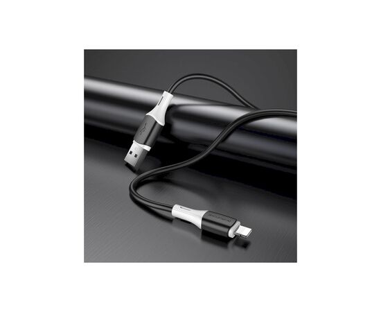 Дата кабель USB 2.0 AM to Lightning 1.0m 2.4A silicone BX79 black BOROFONE (6974443384741), изображение 4 Дата кабель USB 2.0 AM to Lightning 1.0m 2.4A silicone BX79 black BOROFONE (6974443384741), изображение 4