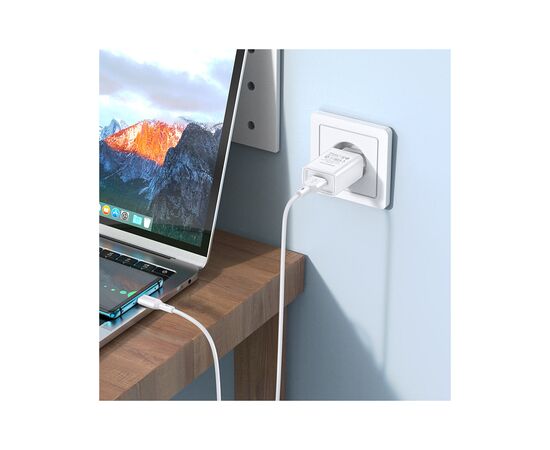 Зарядное устройство BOROFONE BA68A Glacier USB + cable USB to USB-C 10.5W White (6974443385731), изображение 4 Зарядное устройство BOROFONE BA68A Glacier USB + cable USB to USB-C 10.5W White (6974443385731), изображение 4