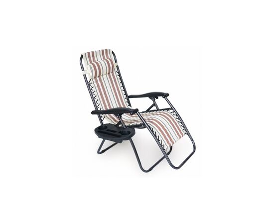 Кресло складное Voltronic 1800х650х1150мм Brown/White (YT36696)