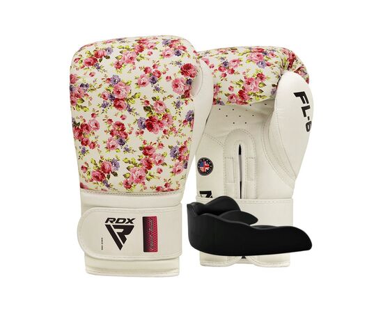 Боксерские перчатки RDX FL-6 White 12 унцій (BGR-FL6W-12oz)