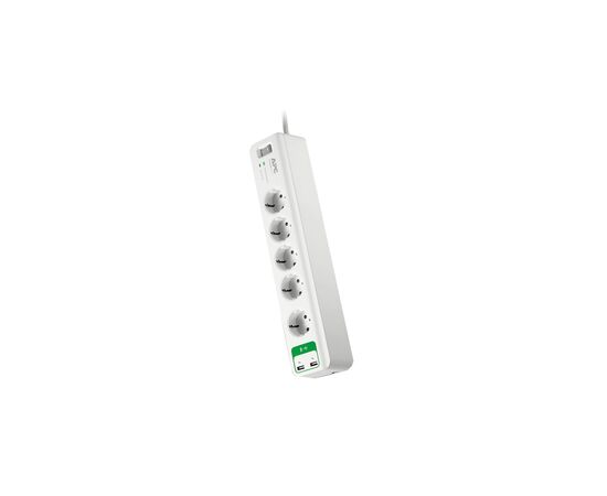 Сетевой фильтр питания APC Essential SurgeArrest 5 outlets ++ 2 USB (5V, 2.4A) (PM5U-RS), изображение 3 Сетевой фильтр питания APC Essential SurgeArrest 5 outlets ++ 2 USB (5V, 2.4A) (PM5U-RS), изображение 3