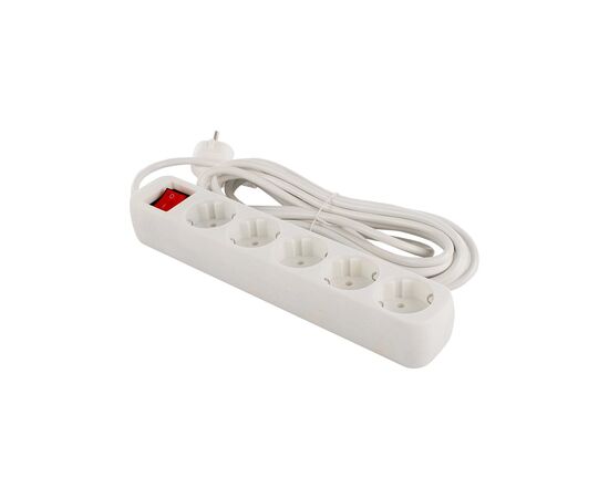 Сетевой фильтр питания ColorWay CW-PSEA55W, 5 розеток/ 5M white (CW-PSEA55W), изображение 2 Сетевой фильтр питания ColorWay CW-PSEA55W, 5 розеток/ 5M white (CW-PSEA55W), изображение 2