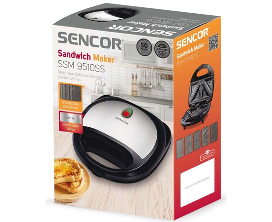 Сэндвичница Sencor SSM 9510SS, изображение 4 Сэндвичница Sencor SSM 9510SS, изображение 4