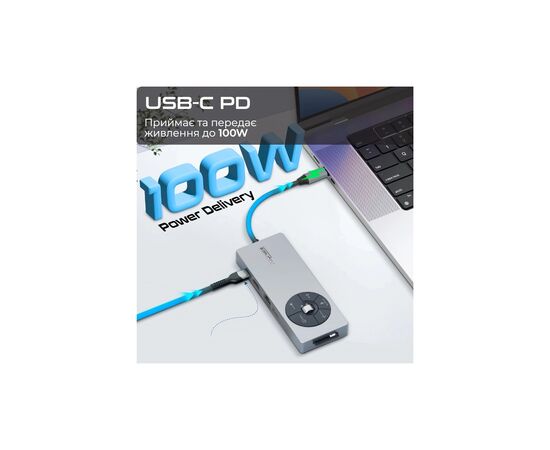 Концентратор Promate USB-C 14-in-1 Promate comandhub-pro (comandhub-pro), изображение 2 Концентратор Promate USB-C 14-in-1 Promate comandhub-pro (comandhub-pro), изображение 2