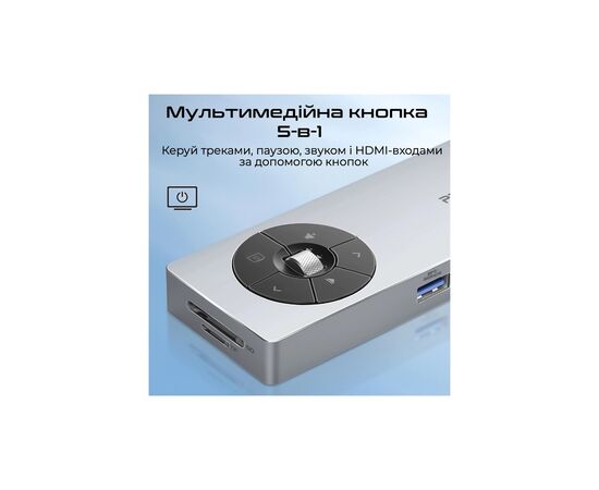 Концентратор Promate USB-C 14-in-1 Promate comandhub-pro (comandhub-pro), изображение 7 Концентратор Promate USB-C 14-in-1 Promate comandhub-pro (comandhub-pro), изображение 7