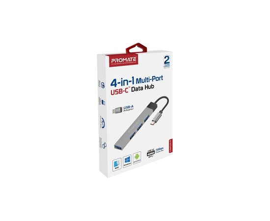 Концентратор Promate USB-C 4-in-1 порти Promate litehub-4.grey (litehub-4.grey), изображение 6 Концентратор Promate USB-C 4-in-1 порти Promate litehub-4.grey (litehub-4.grey), изображение 6