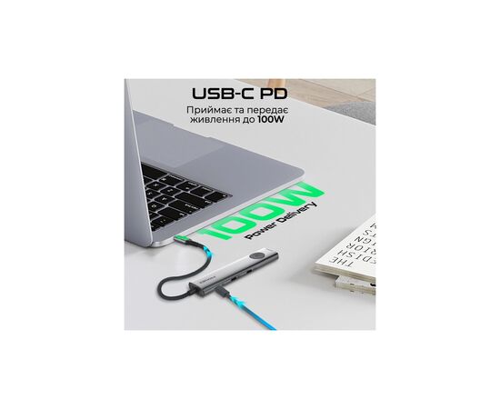 Концентратор Promate USB-C 9-in-1 Promate comandhub-lite (comandhub-lite), изображение 2 Концентратор Promate USB-C 9-in-1 Promate comandhub-lite (comandhub-lite), изображение 2