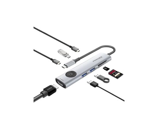 Концентратор Promate USB-C 9-in-1 Promate comandhub-lite (comandhub-lite)