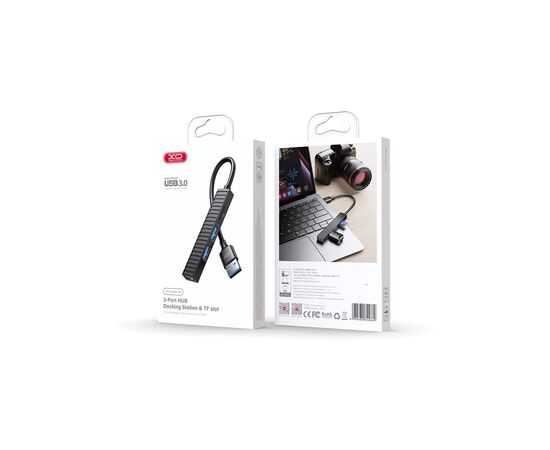 Концентратор XO USB 3.0 4-in-1 порти XO HUB014A.black (HUB014A.black), изображение 4 Концентратор XO USB 3.0 4-in-1 порти XO HUB014A.black (HUB014A.black), изображение 4