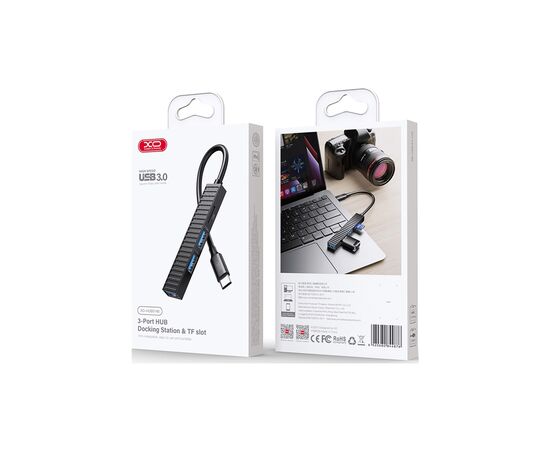 Концентратор XO USB-C 4-in-1 порти XO HUB014B.black (HUB014B.black), изображение 4 Концентратор XO USB-C 4-in-1 порти XO HUB014B.black (HUB014B.black), изображение 4