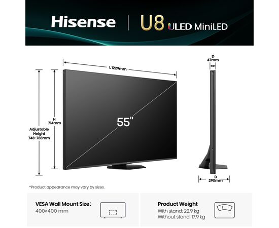 Телевизор Hisense 55U8Q, изображение 2 Телевизор Hisense 55U8Q, изображение 2