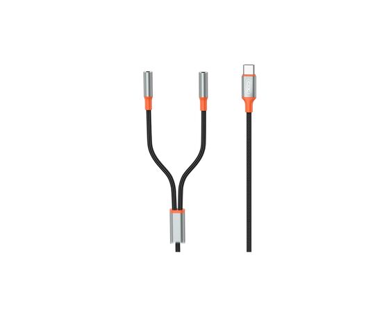 Переходник USB-C to 2x3.5mm F 1.0m NB-R269B black XO (NB-R269B.black), изображение 2 Переходник USB-C to 2x3.5mm F 1.0m NB-R269B black XO (NB-R269B.black), изображение 2
