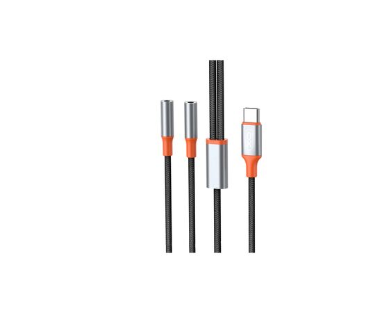 Переходник USB-C to 2x3.5mm F 1.0m NB-R269B black XO (NB-R269B.black), изображение 3 Переходник USB-C to 2x3.5mm F 1.0m NB-R269B black XO (NB-R269B.black), изображение 3