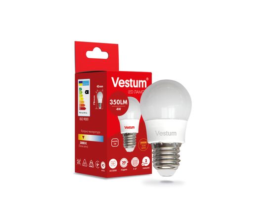 Лампочка Vestum LED G45 4W 3000K 220V E27 (1-VS-1206)