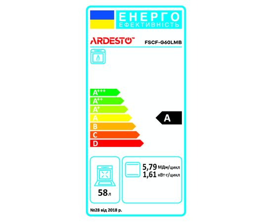 Плита Ardesto FSCF-G60LMB, зображення 2 Плита Ardesto FSCF-G60LMB, зображення 2