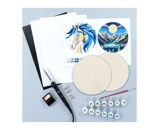 Набор для творчества Rosa Start Horse and Mountains випалювання картини на дереві, з фарбами, в коробці (4823098544678), изображение 2 Набор для творчества Rosa Start Horse and Mountains випалювання картини на дереві, з фарбами, в коробці (4823098544678), изображение 2