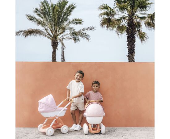 Коляска для кукол Smoby Baby Nurse Терракотовая пудра, люлька с корзиной, 18 мес + (7600254124), изображение 5 Коляска для кукол Smoby Baby Nurse Терракотовая пудра, люлька с корзиной, 18 мес + (7600254124), изображение 5