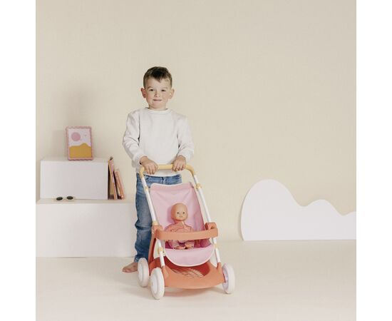 Коляска для кукол Smoby Baby Nurse Терракотовая пудра. Прогулка, с корзиной, 18 мес + (7600254024), изображение 3 Коляска для кукол Smoby Baby Nurse Терракотовая пудра. Прогулка, с корзиной, 18 мес + (7600254024), изображение 3