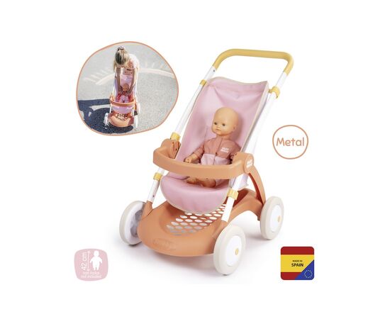 Коляска для кукол Smoby Baby Nurse Терракотовая пудра. Прогулка, с корзиной, 18 мес + (7600254024), изображение 5 Коляска для кукол Smoby Baby Nurse Терракотовая пудра. Прогулка, с корзиной, 18 мес + (7600254024), изображение 5