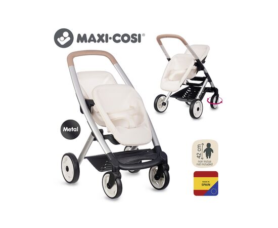 Коляска для кукол Smoby для двойни Maxi-Cosi Айвори, 54 х 38,5 х 64 см, 3+ (7600253222), изображение 5 Коляска для кукол Smoby для двойни Maxi-Cosi Айвори, 54 х 38,5 х 64 см, 3+ (7600253222), изображение 5