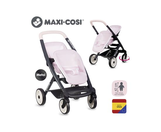 Коляска для кукол Smoby для двойни Maxi-Cosi Розовый жемчуг, 54 х 38, 5 х 64 см, 3+ (7600253221), изображение 7 Коляска для кукол Smoby для двойни Maxi-Cosi Розовый жемчуг, 54 х 38, 5 х 64 см, 3+ (7600253221), изображение 7