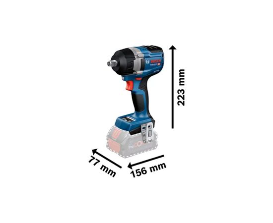 Гайковерт Bosch GDS 18V-750C 18V, 2x8Ah, до 3000об/хв, 270/380/750Нм, квадрат 1/2", кейс, Bluetooth 1.7кг (0.601.9L9.002), зображення 3 Гайковерт Bosch GDS 18V-750C 18V, 2x8Ah, до 3000об/хв, 270/380/750Нм, квадрат 1/2", кейс, Bluetooth 1.7кг (0.601.9L9.002), зображення 3