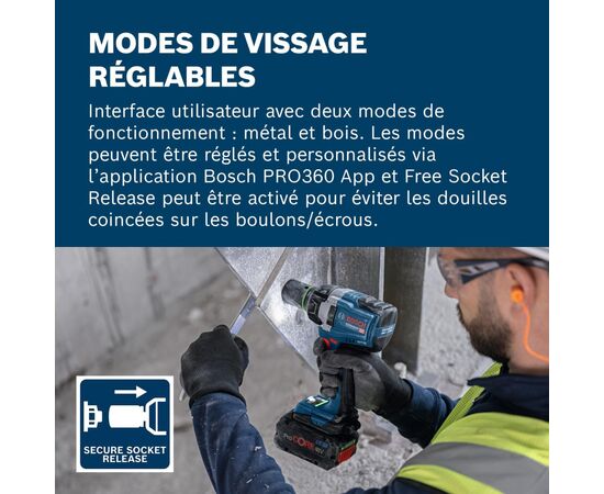 Гайковерт Bosch GDS 18V-750C 18V, до 3000об/хв, 270/380/750Нм, квадрат 1/2", 1.7кг (без АКБ та ЗП) (0.601.9L9.000), зображення 5 Гайковерт Bosch GDS 18V-750C 18V, до 3000об/хв, 270/380/750Нм, квадрат 1/2", 1.7кг (без АКБ та ЗП) (0.601.9L9.000), зображення 5