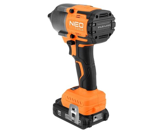 Гайковерт Neo Tools Energy+ 18V, бесщеточный, 2400об/мин, 850Нм, 1/2", 3 скорости (без АКБ и ЗУ) (04-608), изображение 7 Гайковерт Neo Tools Energy+ 18V, бесщеточный, 2400об/мин, 850Нм, 1/2", 3 скорости (без АКБ и ЗУ) (04-608), изображение 7
