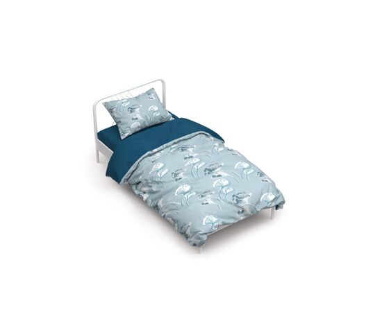 Постельное белье Home Line Гинго билоба серо-голубой, бязь, полуторный (161418), изображение 2 Постельное белье Home Line Гинго билоба серо-голубой, бязь, полуторный (161418), изображение 2