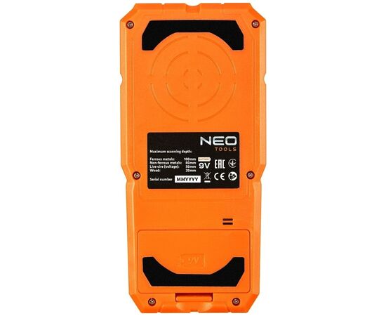 Детектор строительный Neo Tools від 20 до 100мм, IP54, чохол, 0.164кг (75-250), изображение 4 Детектор строительный Neo Tools від 20 до 100мм, IP54, чохол, 0.164кг (75-250), изображение 4