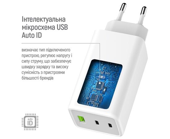 Зарядное устройство ColorWay C101B GaN Mini 100W PD PPS 2xUSB-C + USB-A white (CW-CHS061PD-WT), изображение 10 Зарядное устройство ColorWay C101B GaN Mini 100W PD PPS 2xUSB-C + USB-A white (CW-CHS061PD-WT), изображение 10