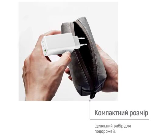 Зарядное устройство ColorWay C101B GaN Mini 100W PD PPS 2xUSB-C + USB-A white (CW-CHS061PD-WT), изображение 11 Зарядное устройство ColorWay C101B GaN Mini 100W PD PPS 2xUSB-C + USB-A white (CW-CHS061PD-WT), изображение 11