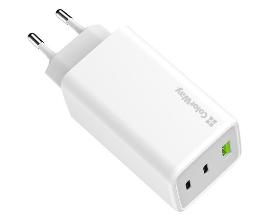 Зарядное устройство ColorWay C101B GaN Mini 100W PD PPS 2xUSB-C + USB-A white (CW-CHS061PD-WT), изображение 4 Зарядное устройство ColorWay C101B GaN Mini 100W PD PPS 2xUSB-C + USB-A white (CW-CHS061PD-WT), изображение 4