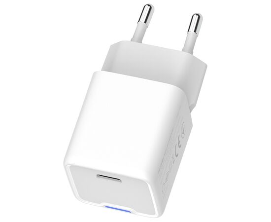 Зарядное устройство ColorWay C101C GaN Mini 20W PD PPS USB-C white (CW-CHS059PD-WT), изображение 2 Зарядное устройство ColorWay C101C GaN Mini 20W PD PPS USB-C white (CW-CHS059PD-WT), изображение 2