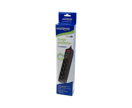 Сетевой фильтр питания EnerGenie SPG5-C-5, 5 розеток, 1.5 м (SPG5-C-5), изображение 2 Сетевой фильтр питания EnerGenie SPG5-C-5, 5 розеток, 1.5 м (SPG5-C-5), изображение 2