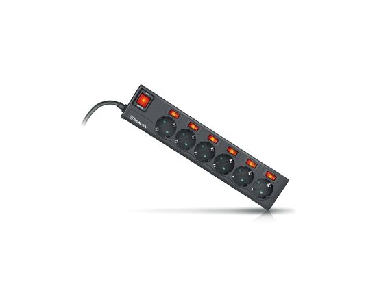 Сетевой фильтр питания REAL-EL RS-6 EXTRA 5m, black (EL122300003), изображение 3 Сетевой фильтр питания REAL-EL RS-6 EXTRA 5m, black (EL122300003), изображение 3
