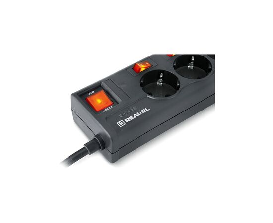 Сетевой фильтр питания REAL-EL RS-6 EXTRA 5m, black (EL122300003), изображение 4 Сетевой фильтр питания REAL-EL RS-6 EXTRA 5m, black (EL122300003), изображение 4