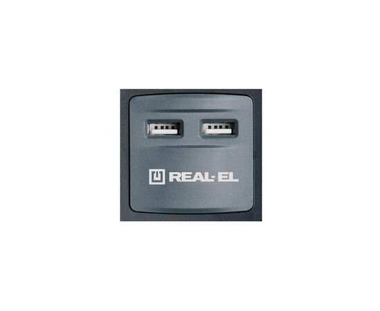 Сетевой фильтр питания REAL-EL RS-8F USB CHARGE 3m, black (EL122300004), изображение 2 Сетевой фильтр питания REAL-EL RS-8F USB CHARGE 3m, black (EL122300004), изображение 2