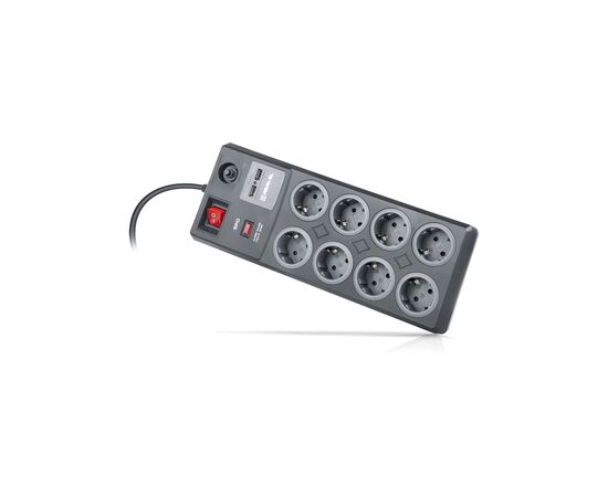 Сетевой фильтр питания REAL-EL RS-8F USB CHARGE 3m, black (EL122300004), изображение 8 Сетевой фильтр питания REAL-EL RS-8F USB CHARGE 3m, black (EL122300004), изображение 8