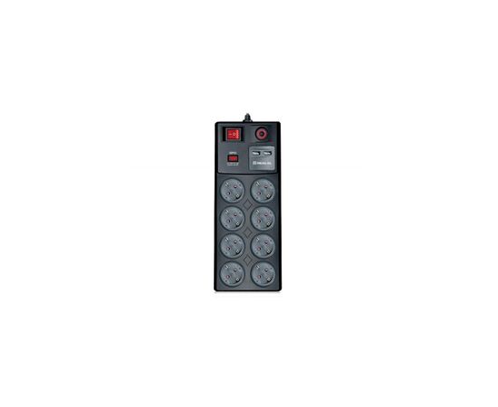 Сетевой фильтр питания REAL-EL RS-8F USB CHARGE 3m, black (EL122300004)