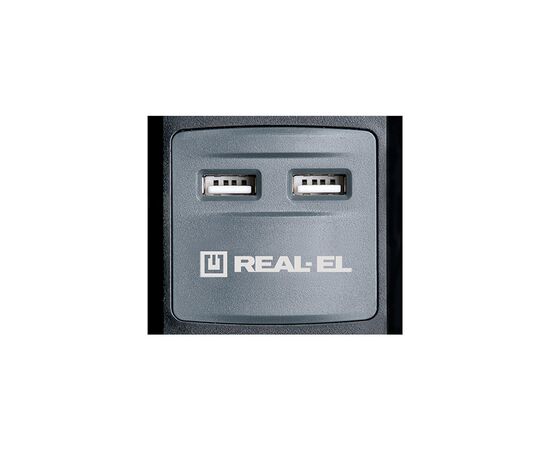 Мережевий подовжувач REAL-EL RS-3 USB CHARGE 1.8m, black (EL122500001), зображення 2 Мережевий подовжувач REAL-EL RS-3 USB CHARGE 1.8m, black (EL122500001), зображення 2