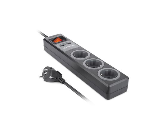Мережевий подовжувач REAL-EL RS-3 USB CHARGE 1.8m, black (EL122500001), зображення 9 Мережевий подовжувач REAL-EL RS-3 USB CHARGE 1.8m, black (EL122500001), зображення 9