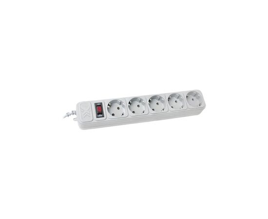 Сетевой фильтр питания Maxxter SPM5-G-15G grey, 4.5 м кабель, 5 розеток (SPM5-G-15G)
