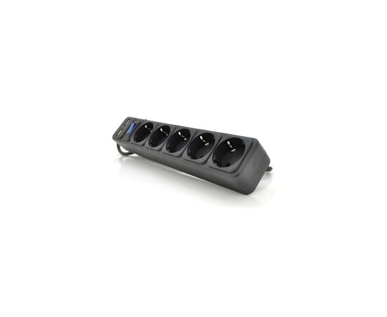 Сетевой фильтр питания Merlion 5 розеток, 1,8 м + 2*USB (B518U), изображение 2 Сетевой фильтр питания Merlion 5 розеток, 1,8 м + 2*USB (B518U), изображение 2