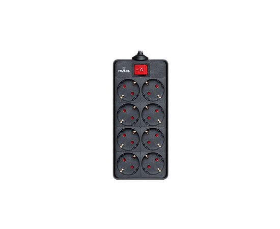 Сетевой фильтр питания REAL-EL REAL-EL RS-8 PROTECT, 1.8m, black (EL122300021)